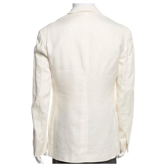 Ralph Lauren Purple Label Dinner Jacket Blazer 38R Kent Shawl Collar Linen cream - Picture 2 of 15